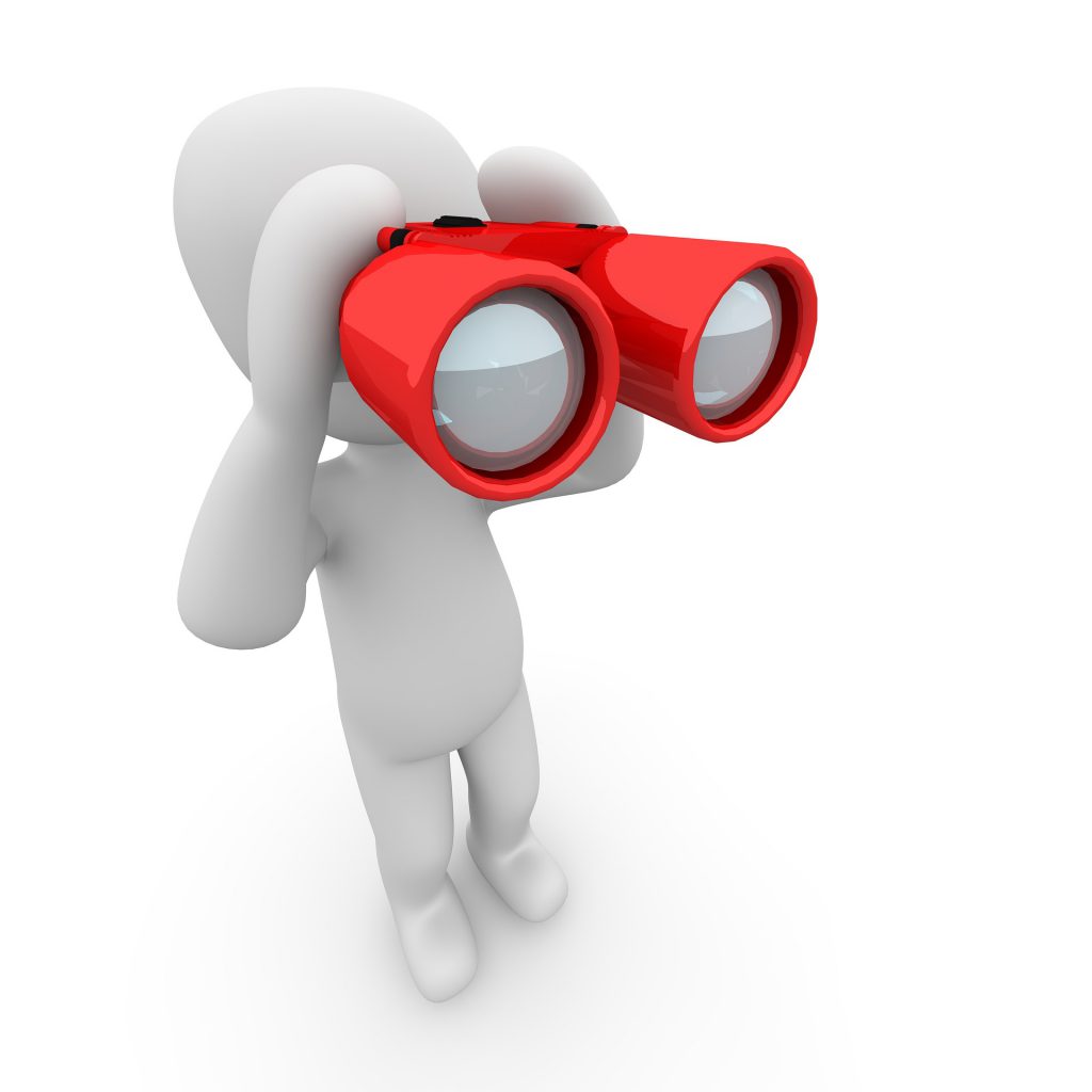 Männchen mit Fernglas